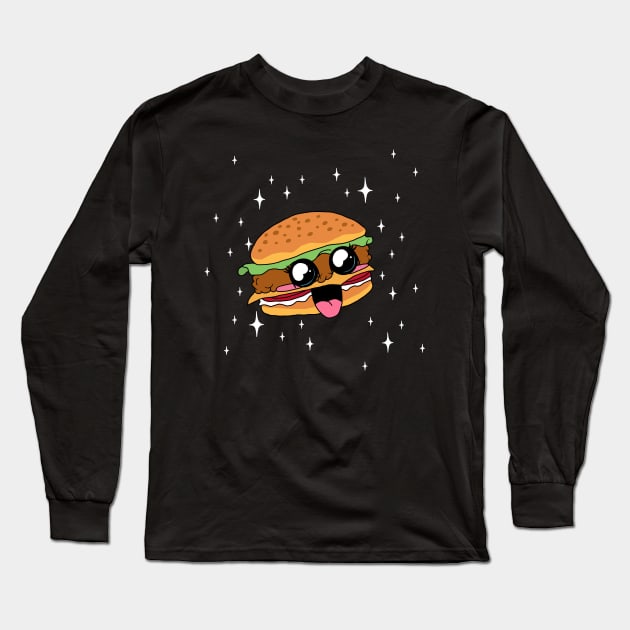 Kawaii Hamburger Long Sleeve T-Shirt by valentinahramov